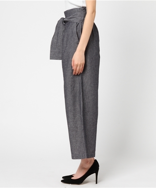 LBC(エルビーシー)の「リネンコットンウエストマークパンツ (その他パンツ・レディース・ダークネイビー/ブラック・LARGE/MEDIUM)」の9枚目の写真