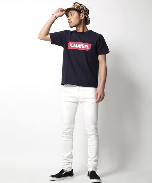 Rocky Monroe（ロッキーモンロー）の「日本製 テーパード スキニーデニムパンツ ホワイトパンツ リジット（デニムパンツ・メンズ・ホワイト/インディゴブルー/グレー/ブラック・L/S/M）」の5枚目の写真