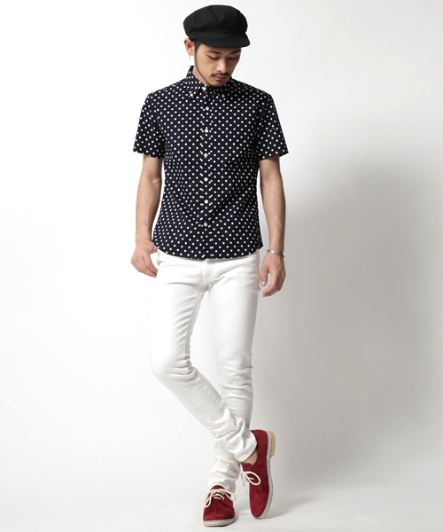 Rocky Monroe（ロッキーモンロー）の「日本製 テーパード スキニーデニムパンツ ホワイトパンツ リジット（デニムパンツ・メンズ・ホワイト/インディゴブルー/グレー/ブラック・L/S/M）」の9枚目の写真