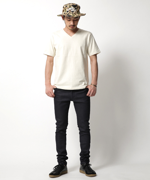 Rocky Monroe（ロッキーモンロー）の「日本製 テーパード スキニーデニムパンツ ホワイトパンツ リジット（デニムパンツ・メンズ・ホワイト/インディゴブルー/グレー/ブラック・L/S/M）」の12枚目の写真