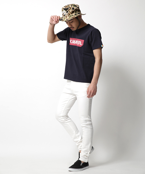 Rocky Monroe（ロッキーモンロー）の「日本製 テーパード スキニーデニムパンツ ホワイトパンツ リジット（デニムパンツ・メンズ・ホワイト/インディゴブルー/グレー/ブラック・L/S/M）」の13枚目の写真