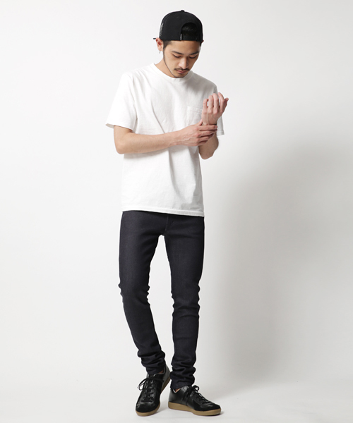 Rocky Monroe（ロッキーモンロー）の「日本製 テーパード スキニーデニムパンツ ホワイトパンツ リジット（デニムパンツ・メンズ・ホワイト/インディゴブルー/グレー/ブラック・L/S/M）」の16枚目の写真