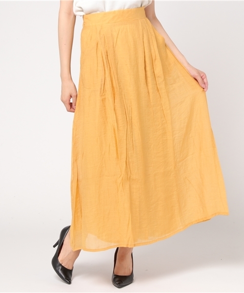 Pierrot（ピエロ）の「楊柳ロングスカート（スカート・レディース・ライトグレー/ネイビー/イエロー/ブルー・M/L）」の10枚目の写真