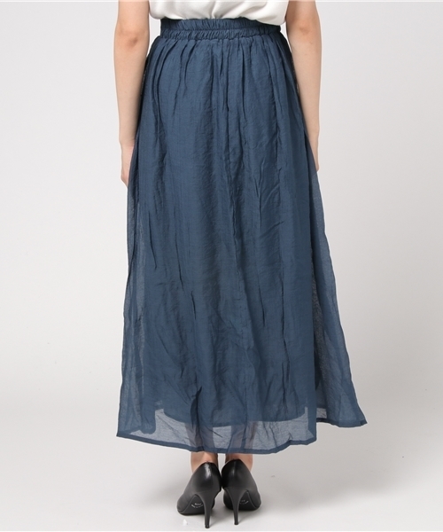 Pierrot（ピエロ）の「楊柳ロングスカート（スカート・レディース・ライトグレー/ネイビー/イエロー/ブルー・M/L）」の7枚目の写真