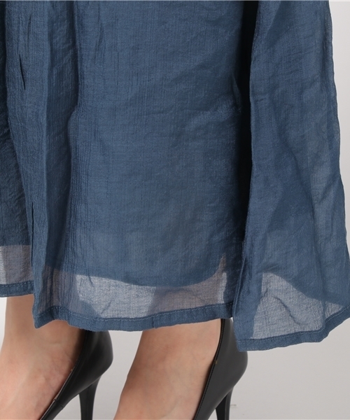 Pierrot（ピエロ）の「楊柳ロングスカート（スカート・レディース・ライトグレー/ネイビー/イエロー/ブルー・M/L）」の14枚目の写真