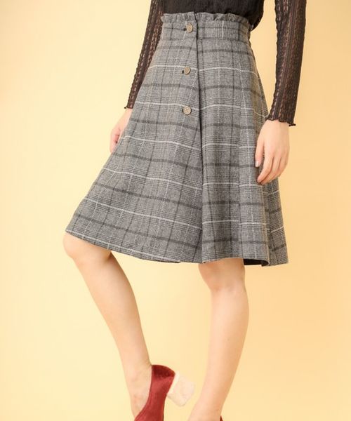 OLIVE des OLIVE（オリーブデオリーブ）の「リバーシブルラップフレアスカート◆（スカート・レディース・チャコールグレー/ブラック/ブラウン・FREE）」の2枚目の写真