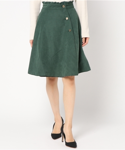 OLIVE des OLIVE（オリーブデオリーブ）の「リバーシブルラップフレアスカート◆（スカート・レディース・チャコールグレー/ブラック/ブラウン・FREE）」の4枚目の写真