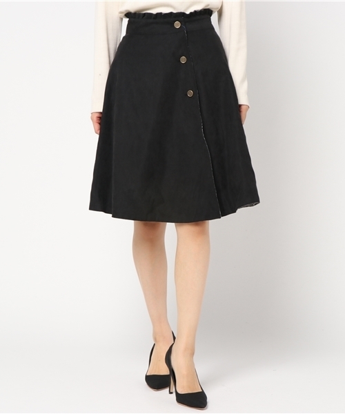 OLIVE des OLIVE（オリーブデオリーブ）の「リバーシブルラップフレアスカート◆（スカート・レディース・チャコールグレー/ブラック/ブラウン・FREE）」の5枚目の写真