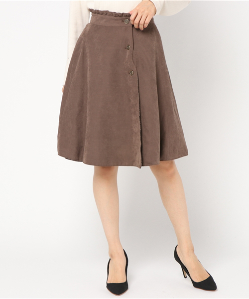 OLIVE des OLIVE（オリーブデオリーブ）の「リバーシブルラップフレアスカート◆（スカート・レディース・チャコールグレー/ブラック/ブラウン・FREE）」の6枚目の写真