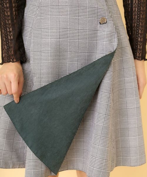 OLIVE des OLIVE（オリーブデオリーブ）の「リバーシブルラップフレアスカート◆（スカート・レディース・チャコールグレー/ブラック/ブラウン・FREE）」の9枚目の写真
