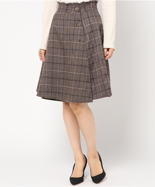 OLIVE des OLIVE（オリーブデオリーブ）の「リバーシブルラップフレアスカート◆（スカート・レディース・チャコールグレー/ブラック/ブラウン・FREE）」の10枚目の写真