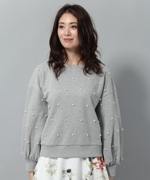 Andemiu（アンデミュウ）の「パールツキウラケプルオーバー777000（スウェット・レディース・ライトグレー/ブラック・FREE）」の6枚目の写真