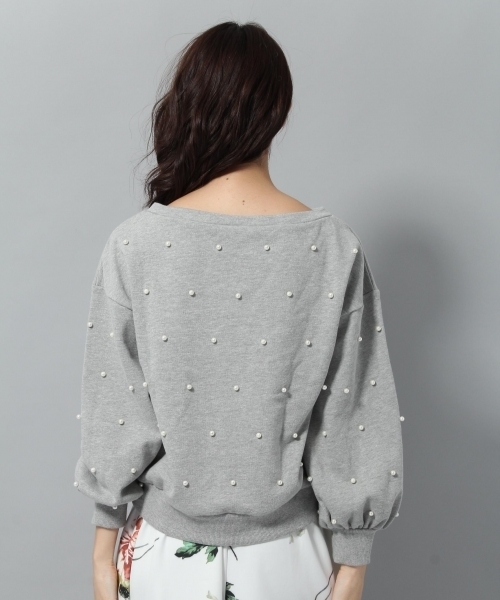 Andemiu（アンデミュウ）の「パールツキウラケプルオーバー777000（スウェット・レディース・ライトグレー/ブラック・FREE）」の8枚目の写真