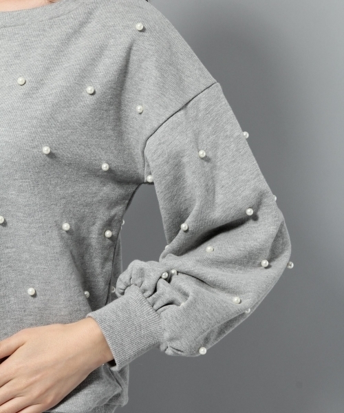 Andemiu（アンデミュウ）の「パールツキウラケプルオーバー777000（スウェット・レディース・ライトグレー/ブラック・FREE）」の10枚目の写真