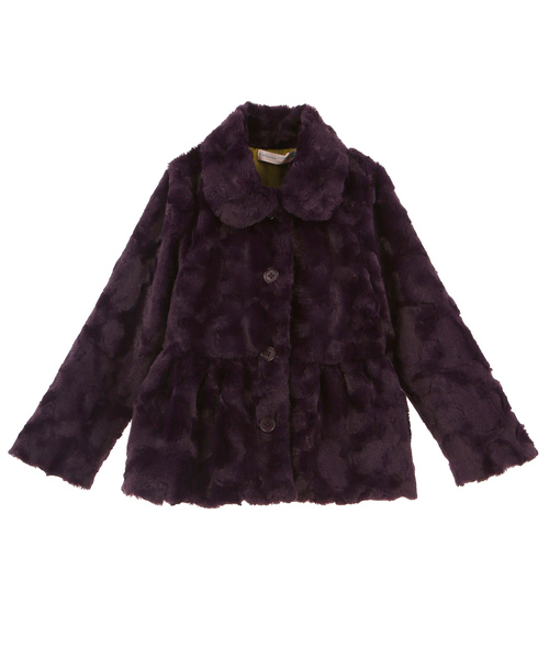 Catherine Cottage（キャサリンコテージ）の「裾フリル丸襟フェイクファーコート（その他アウター・キッズ・ブラック/ホワイト系その他2/パープル系その他5/シルバー系その他2・100/140/120/150/110/130）」の3枚目の写真