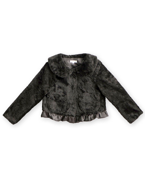 Catherine Cottage（キャサリンコテージ）の「裾フリル丸襟フェイクファーコート（その他アウター・キッズ・ブラック/ホワイト系その他2/パープル系その他5/シルバー系その他2・100/140/120/150/110/130）」の9枚目の写真