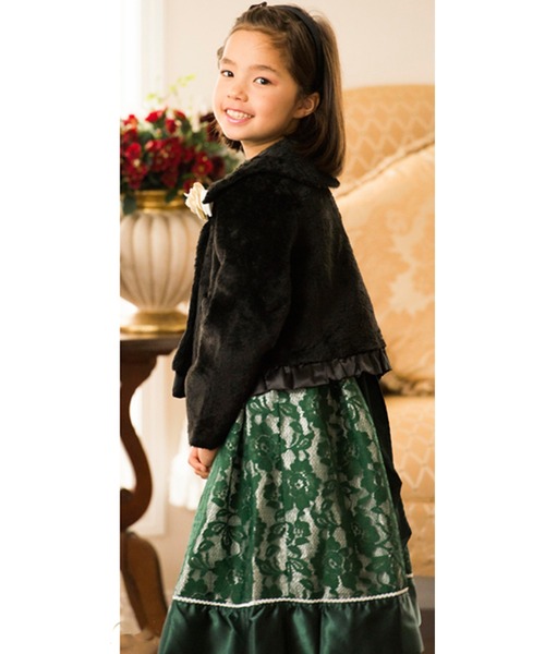 Catherine Cottage（キャサリンコテージ）の「裾フリル丸襟フェイクファーコート（その他アウター・キッズ・ブラック/ホワイト系その他2/パープル系その他5/シルバー系その他2・100/140/120/150/110/130）」の8枚目の写真