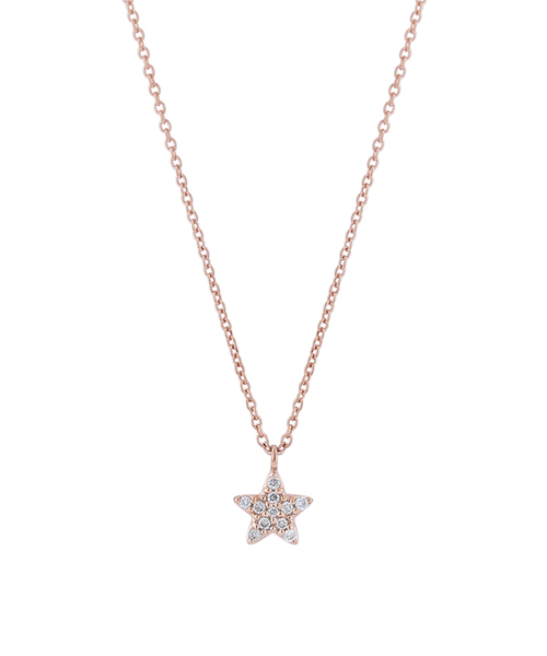 Estelle エステール の Estelle エステール K10 ピンクゴールド ダイヤモンド スターモチーフ ネックレス ネックレス Wear