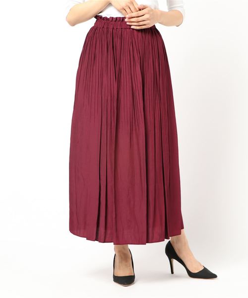 archives(アルシーヴ)の「消しプリーツスカート(スカート・レディース・ブラック/グリーン/キャメル/ワイン・MEDIUM)」の4枚目の写真