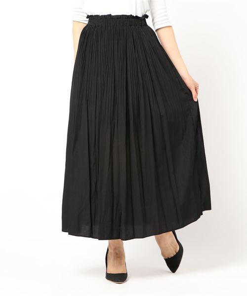 archives(アルシーヴ)の「消しプリーツスカート(スカート・レディース・ブラック/グリーン/キャメル/ワイン・MEDIUM)」の2枚目の写真