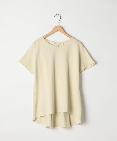 coen（コーエン）の「【接触冷感】梨地バックギャザーカットソー（Tシャツ/カットソー・レディース・イエロー/ネイビー/ナチュラル・FREE）」の10枚目の写真