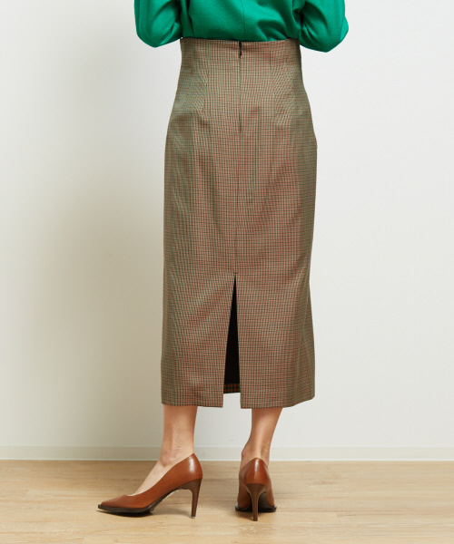 Abahouse Devinette（ドゥヴィネット）の「ミックスチェックインタックスカート（スカート・レディース・オレンジ系その他/ベージュ系その他・36/38）」の5枚目の写真