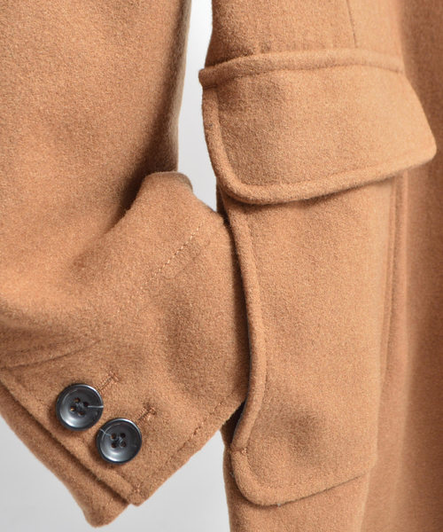 ROOPTOKYO（ループトウキョウ）の「ウールメルトン ステンカラーコート（ステンカラーコート・メンズ・ブラック/ベージュ/ネイビー・M/L）」の9枚目の写真