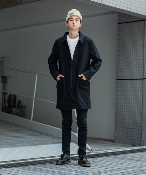 ROOPTOKYO（ループトウキョウ）の「ウールメルトン ステンカラーコート（ステンカラーコート・メンズ・ブラック/ベージュ/ネイビー・M/L）」の11枚目の写真