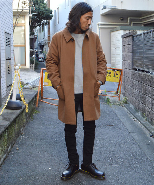 ROOPTOKYO（ループトウキョウ）の「ウールメルトン ステンカラーコート（ステンカラーコート・メンズ・ブラック/ベージュ/ネイビー・M/L）」の17枚目の写真