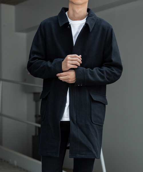 ROOPTOKYO（ループトウキョウ）の「ウールメルトン ステンカラーコート（ステンカラーコート・メンズ・ブラック/ベージュ/ネイビー・M/L）」の13枚目の写真