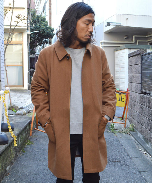 ROOPTOKYO（ループトウキョウ）の「ウールメルトン ステンカラーコート（ステンカラーコート・メンズ・ブラック/ベージュ/ネイビー・M/L）」の14枚目の写真