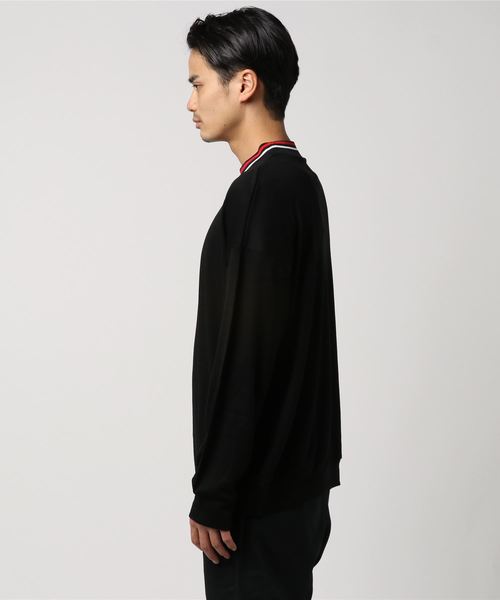 superNova.（スーパーノヴァ）の「【superNova.】Stripe rib mock neck LS tee（Tシャツ/カットソー・メンズ・ブラック・MEDIUM/SMALL）」の2枚目の写真