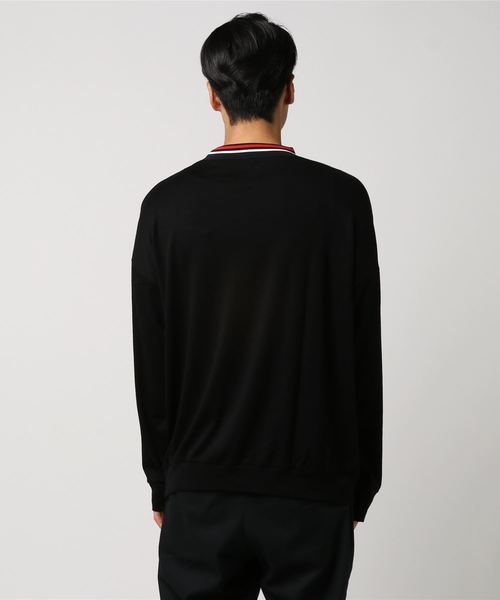 superNova.（スーパーノヴァ）の「【superNova.】Stripe rib mock neck LS tee（Tシャツ/カットソー・メンズ・ブラック・MEDIUM/SMALL）」の3枚目の写真