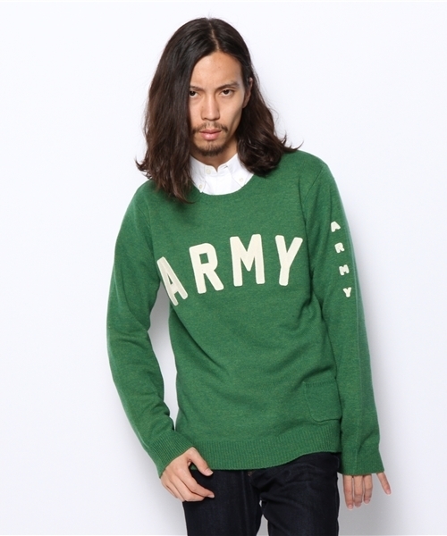 WEGO（ウィゴー）の「WEGO/ロゴ刺繍ニット（ニット/セーター・メンズ・グリーン/オレンジ/その他1・MEDIUM/LARGE）」の15枚目の写真