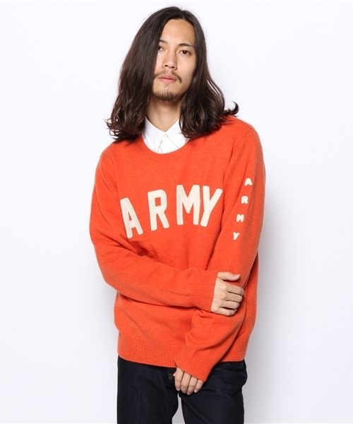 WEGO（ウィゴー）の「WEGO/ロゴ刺繍ニット（ニット/セーター・メンズ・グリーン/オレンジ/その他1・MEDIUM/LARGE）」の17枚目の写真