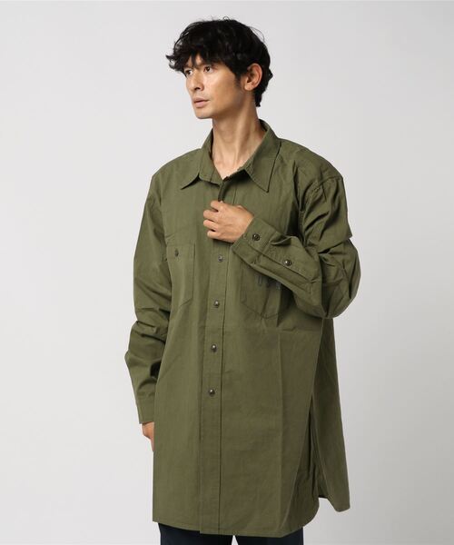 HOUSTON(ヒューストン)の「【HOUSTON】USN HEAVY POPLIN SHIRT(シャツ/ブラウス・メンズ・ホワイト/ネイビー/カーキ/オリーブドラブ・14.5/15.5/16.5/17.5)」の3枚目の写真