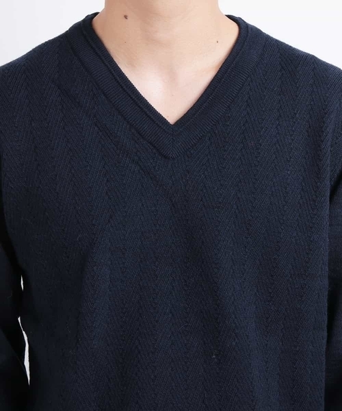 MICHEL KLEIN HOMME (ミッシェルクランオム)の「Vネックニット(Garden)(ニット/セーター・メンズ・グリーン/モカ/ネイビー/レッド・46/48/51)」の14枚目の写真