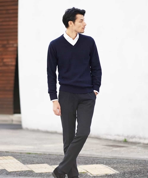 MICHEL KLEIN HOMME (ミッシェルクランオム)の「Vネックニット(Garden)(ニット/セーター・メンズ・グリーン/モカ/ネイビー/レッド・46/48/51)」の22枚目の写真
