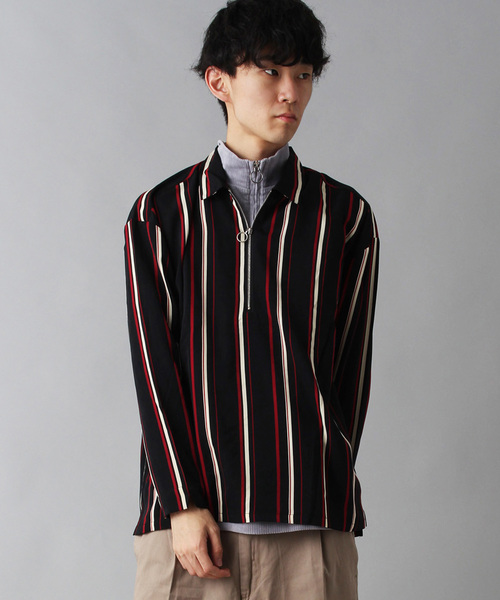 Burner（バーナー）の「【02 BURNER SELECT】ハーフジップシャツ（シャツ/ブラウス・メンズ・ブラック/ブラウン/グリーン・M/L）」の2枚目の写真