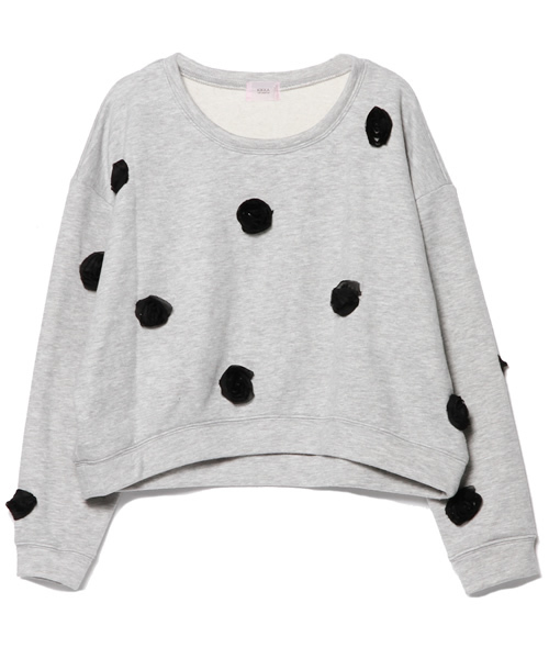 KIKKA THE DIARY OF（キッカ　ザ　ダイアリー　オブ）の「フラワースウェット（スウェット・レディース・ブラック/グレー・38）」の4枚目の写真