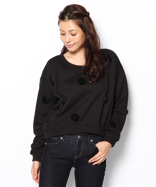 KIKKA THE DIARY OF（キッカ　ザ　ダイアリー　オブ）の「フラワースウェット（スウェット・レディース・ブラック/グレー・38）」の3枚目の写真