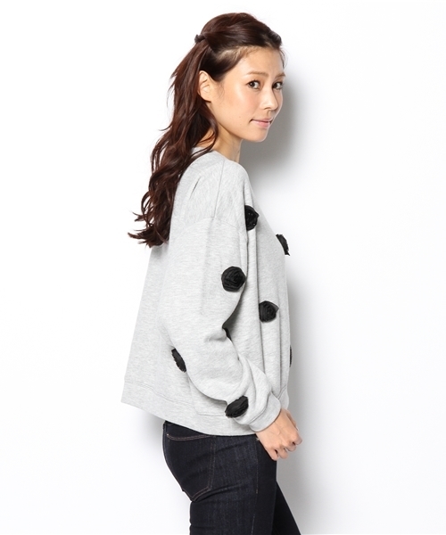 KIKKA THE DIARY OF（キッカ　ザ　ダイアリー　オブ）の「フラワースウェット（スウェット・レディース・ブラック/グレー・38）」の6枚目の写真