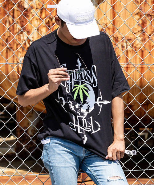 163(イチロクサン)の「直営店・WEB限定 163(イチロクサン) Cypress Hill 裾テープ付ビッグシルエット 半袖Tシャツ(Tシャツ/カットソー・メンズ・ブラック系その他/ブラック系その他2/ブラック系その他3・SMALL/MEDIUM/LARGE/X-LARGE)」の3枚目の写真