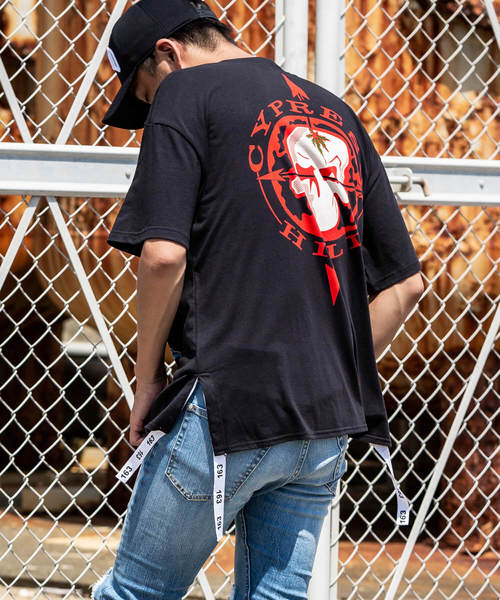163(イチロクサン)の「直営店・WEB限定 163(イチロクサン) Cypress Hill 裾テープ付ビッグシルエット 半袖Tシャツ(Tシャツ/カットソー・メンズ・ブラック系その他/ブラック系その他2/ブラック系その他3・SMALL/MEDIUM/LARGE/X-LARGE)」の10枚目の写真