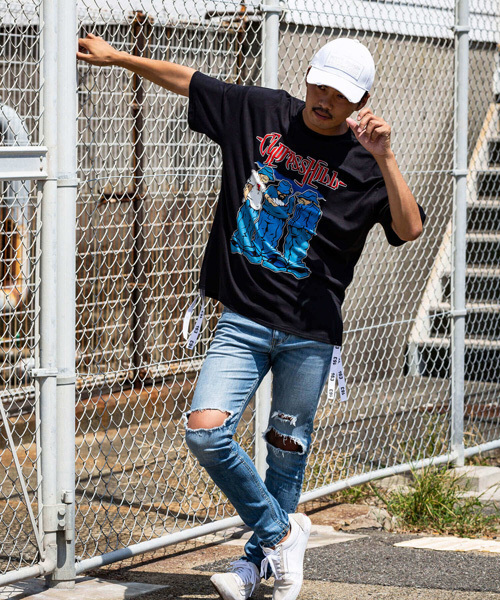 163(イチロクサン)の「直営店・WEB限定 163(イチロクサン) Cypress Hill 裾テープ付ビッグシルエット 半袖Tシャツ(Tシャツ/カットソー・メンズ・ブラック系その他/ブラック系その他2/ブラック系その他3・SMALL/MEDIUM/LARGE/X-LARGE)」の8枚目の写真