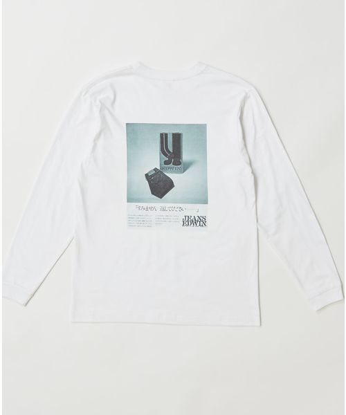 EDWIN(エドウィン)の「EDWIN エドウィン 【ZOZOTOWN・直営EC限定商品】EDWIN OLD AD "SUMIMASEN" LONG SLEEVE TEE ユニセックス(Tシャツ/カットソー・メンズ・ホワイト/ブラック・M/L/XL)」の4枚目の写真