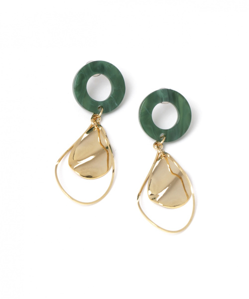 GLOBAL WORK（グローバルワーク）の「マーブルリングピアス/831685（ピアス（両耳用）・レディース・ライトグレー/ダークブラウン/グリーン・FREE）」の3枚目の写真