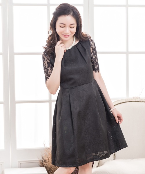 Lace Ladies(レースレディース)の「レース袖クラシックドレス・ワンピース(ドレス・レディース・ブラック/ネイビー・S/M/L/XL/XXL)」の5枚目の写真