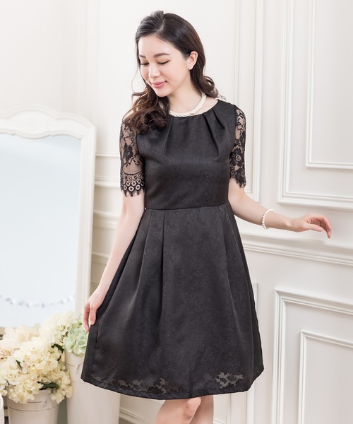 Lace Ladies(レースレディース)の「レース袖クラシックドレス・ワンピース(ドレス・レディース・ブラック/ネイビー・S/M/L/XL/XXL)」の6枚目の写真