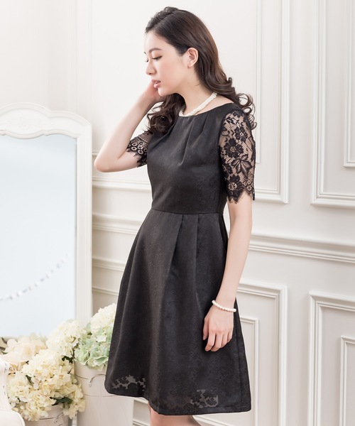 Lace Ladies(レースレディース)の「レース袖クラシックドレス・ワンピース(ドレス・レディース・ブラック/ネイビー・S/M/L/XL/XXL)」の7枚目の写真